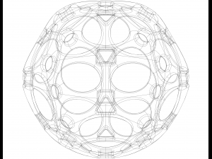 Wireframe Shape Geometric Holes Pattern Ball 3D-printmodel