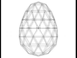Wireframe Shape Geometric Egg Model do druku 3D