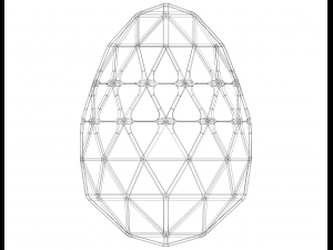 Wireframe Shape Geometric Egg Model do druku 3D