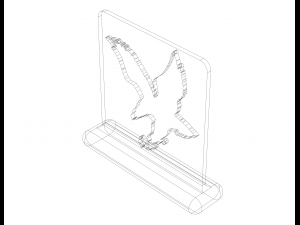 3D Art Eagle Stencil 3D-Druckmodell