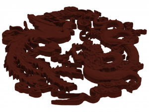 3D Art Dragon and Phoenix Stencil 3D Baskı Modeli