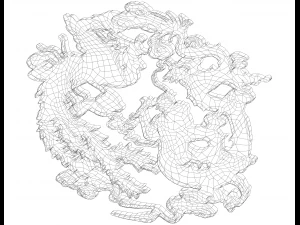 3D Art Dragon and Phoenix Stencil 3D Print Model