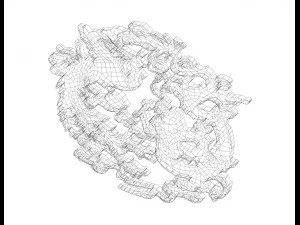 3D Art Dragon and Phoenix Stencil 3D Print Model