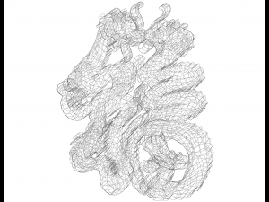3D Art Chinese Dragon Stencil Modèles 3D en vedette