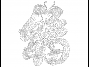 3D Art Chinese Dragon Stencil Modèles 3D en vedette
