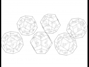 12 Sided Game Dice 6 Colors Modèles 3D en vedette