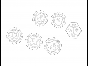 12 Sided Game Dice 6 Colors Modèles 3D en vedette