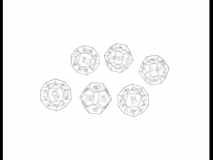 12 Sided Game Dice 6 Colors Modèles 3D en vedette