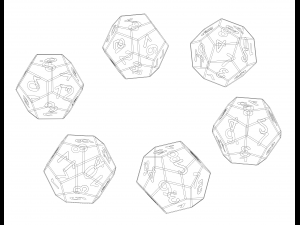 12 Sided Game Dice 6 Colors Modèles 3D en vedette