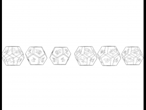 12 Sided Game Dice 6 Colors Modèles 3D en vedette