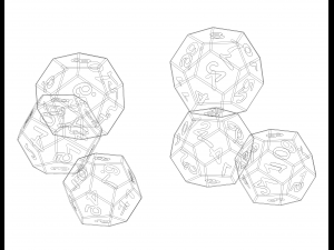 12 Sided Game Dice 6 Colors Modèles 3D en vedette