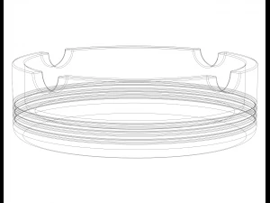 Plastic Cigarette Ashtray 3D Print Model