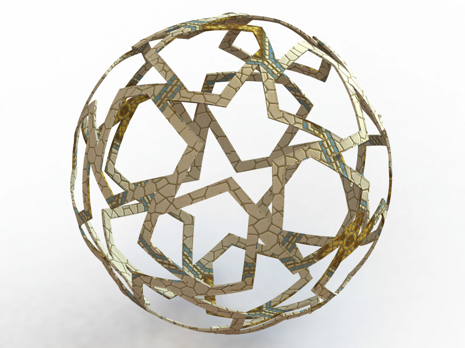 Wireframe Shape Geometric Finale Ball 3D Print Model .c4d .max .obj .3ds .fbx .stl .blend 