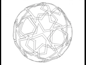 Wireframe Shape Geometric Finale Ball 3D Print Model