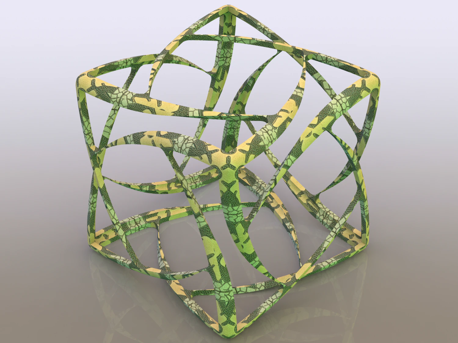 Wireframe Shape Geometric Complex Cube 3D Print Model .c4d .max .obj .3ds .fbx .stl .blend 