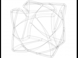 Wireframe Shape Geometric Complex Cube Modèles 3D en vedette