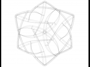 Wireframe Shape Geometric Complex Cube Modèles 3D en vedette