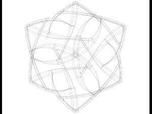 Wireframe Shape Geometric Complex Cube 3D Print Model