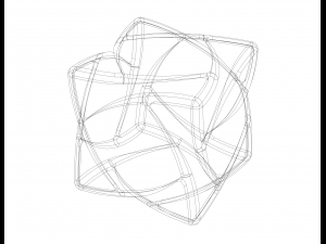 Wireframe Shape Geometric Complex Cube Modèles 3D en vedette