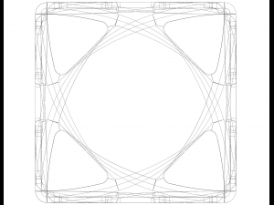 Wireframe Shape Geometric Complex Cube Modèles 3D en vedette