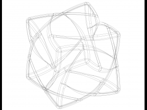 Wireframe Shape Geometric Complex Cube Modèles 3D en vedette