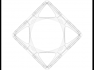 Wireframe Shape Geometric Complex Cube Modèles 3D en vedette