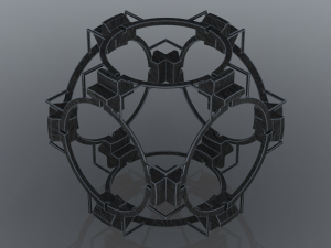 Wireframe Shape Geometric Companion Cube 3D प्रिंट मॉडल
