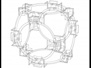 Wireframe Shape Geometric Companion Cube Modèles 3D en vedette