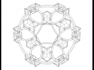 Wireframe Shape Geometric Companion Cube Modèles 3D en vedette