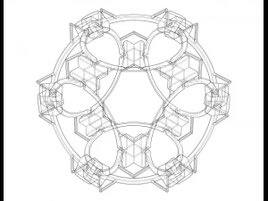 Wireframe Shape Geometric Companion Cube 3D Print Model