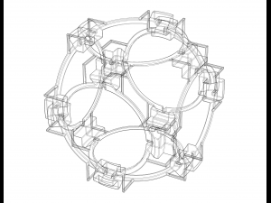 Wireframe Shape Geometric Companion Cube Modèles 3D en vedette