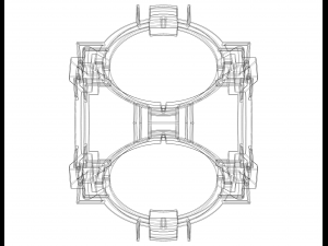 Wireframe Shape Geometric Companion Cube Modèles 3D en vedette