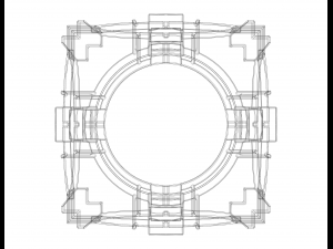Wireframe Shape Geometric Companion Cube Modèles 3D en vedette