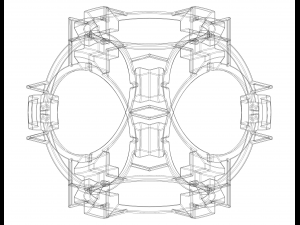 Wireframe Shape Geometric Companion Cube Modèles 3D en vedette