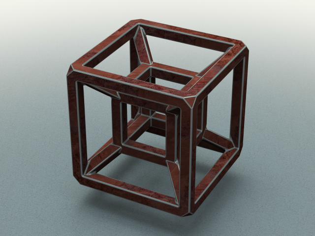 SQ Tesseract Hypercube 3D 打印模型 .c4d .max .obj .3ds .fbx .stl .blend 