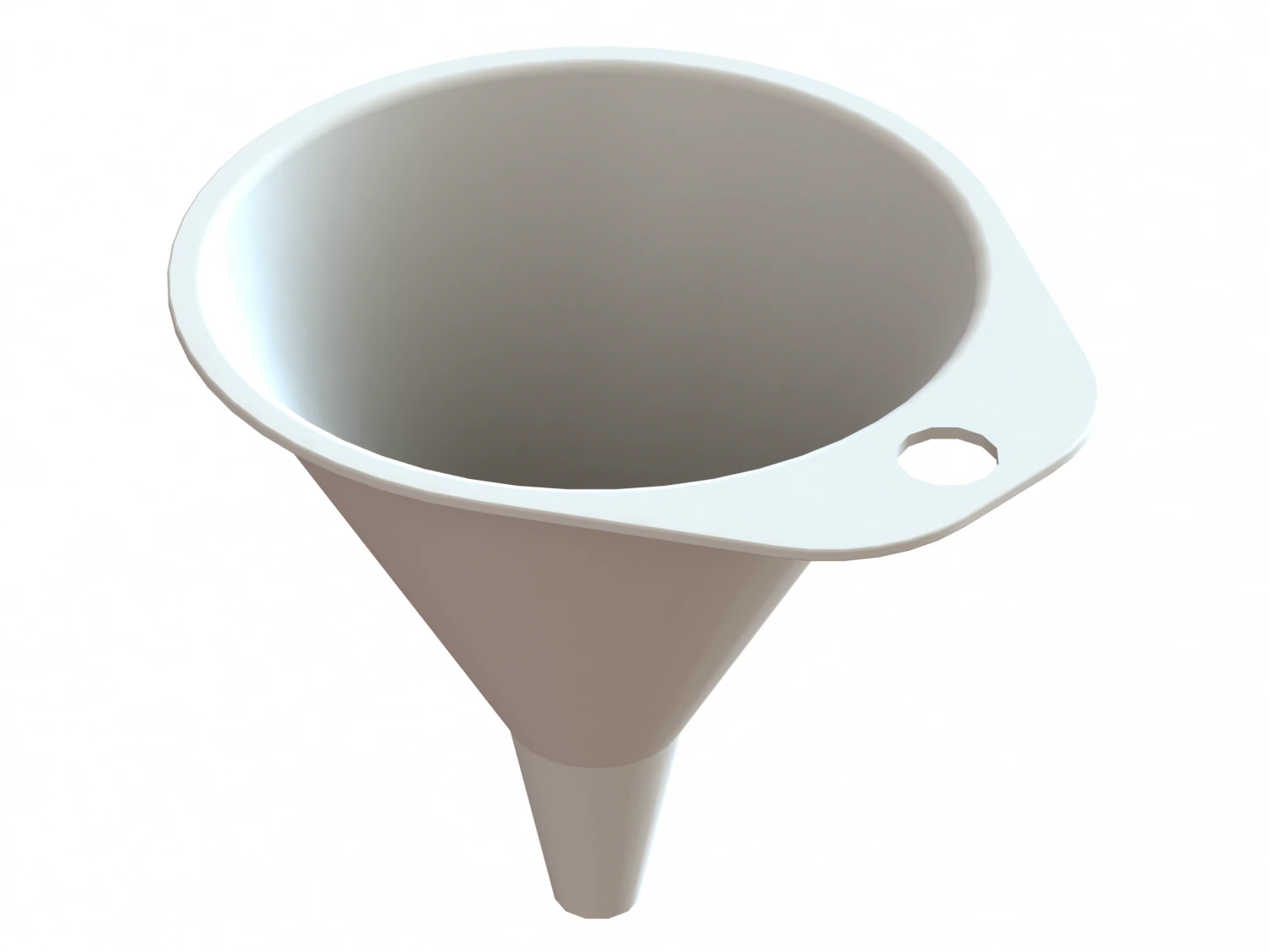 Plastic Round Shaped Utility Funnel 3D Print Model .c4d .max .obj .3ds .fbx .stl .blend 