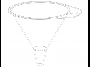 Plastic Round Shaped Utility Funnel 3D Print Model