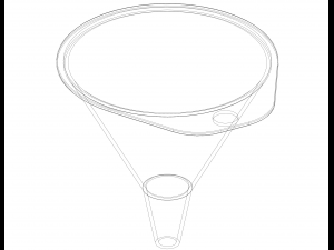 Plastic Round Shaped Utility Funnel 3D Print Model