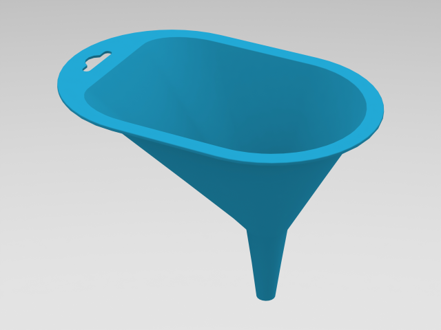 Plastic Slot Shaped Funnel 3Dプリントモデル .c4d .max .obj .3ds .fbx .stl .blend 