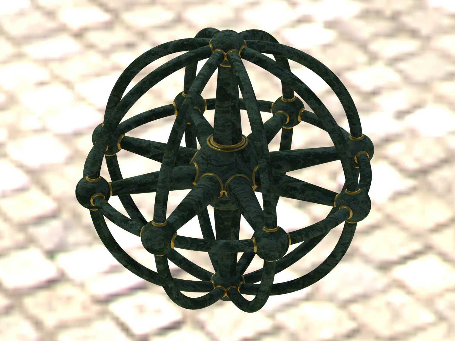 Wireframe Shape Geometric Sphere Linked 3D Print Model .c4d .max .obj .3ds .fbx .stl .blend 