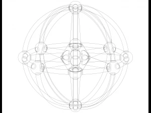 Wireframe Shape Geometric Sphere Linked 3D Print Model