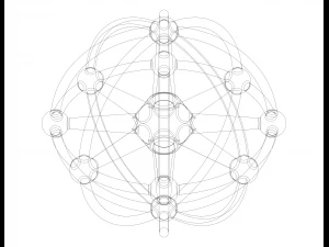 Wireframe Shape Geometric Sphere Linked 3D Print Model