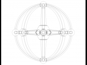 Wireframe Shape Geometric Sphere Linked Modelo de Impressão 3D
