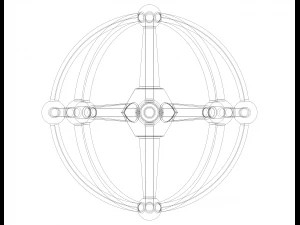 Wireframe Shape Geometric Sphere Linked 3D Print Model