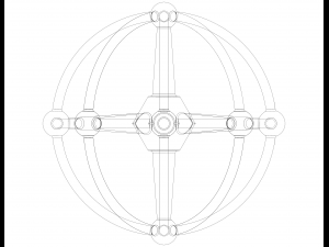 Wireframe Shape Geometric Sphere Linked Modelo de Impressão 3D