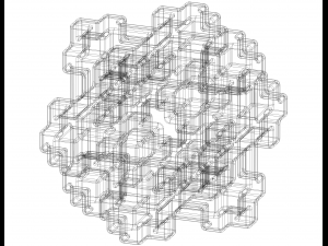 Wireframe Shape Mosely Snowflake 3D Print Model