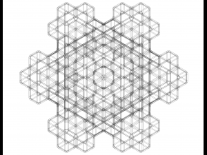 Wireframe Shape Mosely Snowflake 3D Print Model