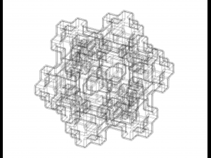 Wireframe Shape Mosely Snowflake 3D Print Model