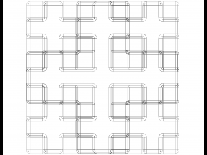 Wireframe Shape Mosely Snowflake 3D Print Model