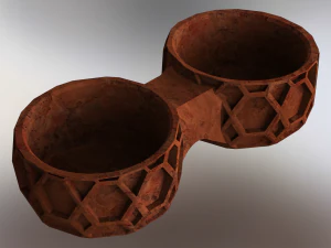 Suporte pl&aacute;stico redondo duplo Modelo de Impressão 3D